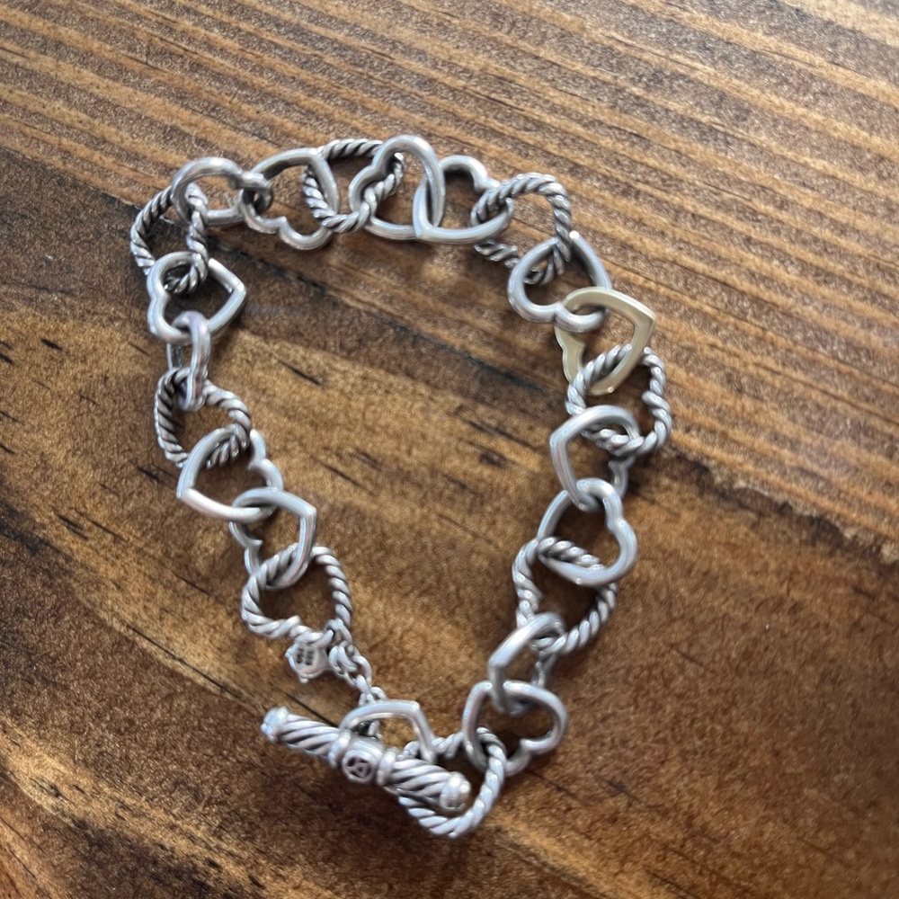David Yurman link heart bracelet